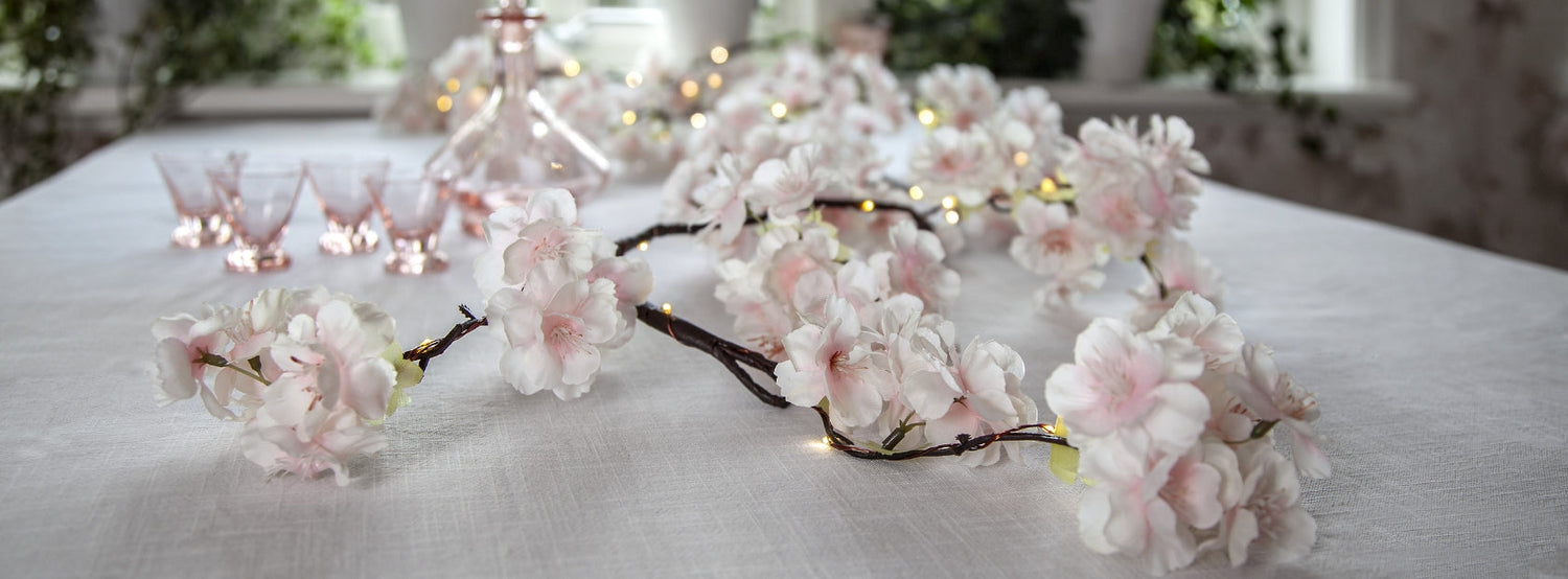 LED-es mű barackvirág  girland.
