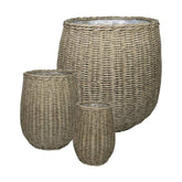 SIONA 3 db-os natúr műrattan kosár kaspószett 50 cm