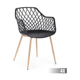 Fekete színű, modern műanyag étkezőszék.