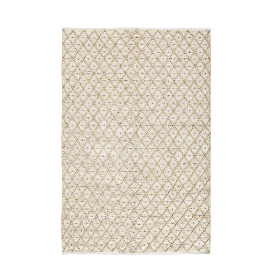 Chander kültéri szőnyeg 160x230 cm natúr fehér, geometrikus mintázatú és újrahasznosított poliészterből készült