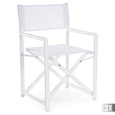 fehér összecsukható alumínium kerti szék elölnézet