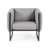 Kortárs stílusú, fekete-világosszürke színű, kerti design fotel