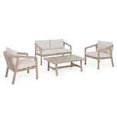 Kalimera 5 részes kültéri ülőgarnitúra kanapéval, fotelekkel és dohányzóasztallal