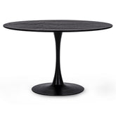 fekete kerek étkezőasztal 120 cm központi lábbal modern stílusban