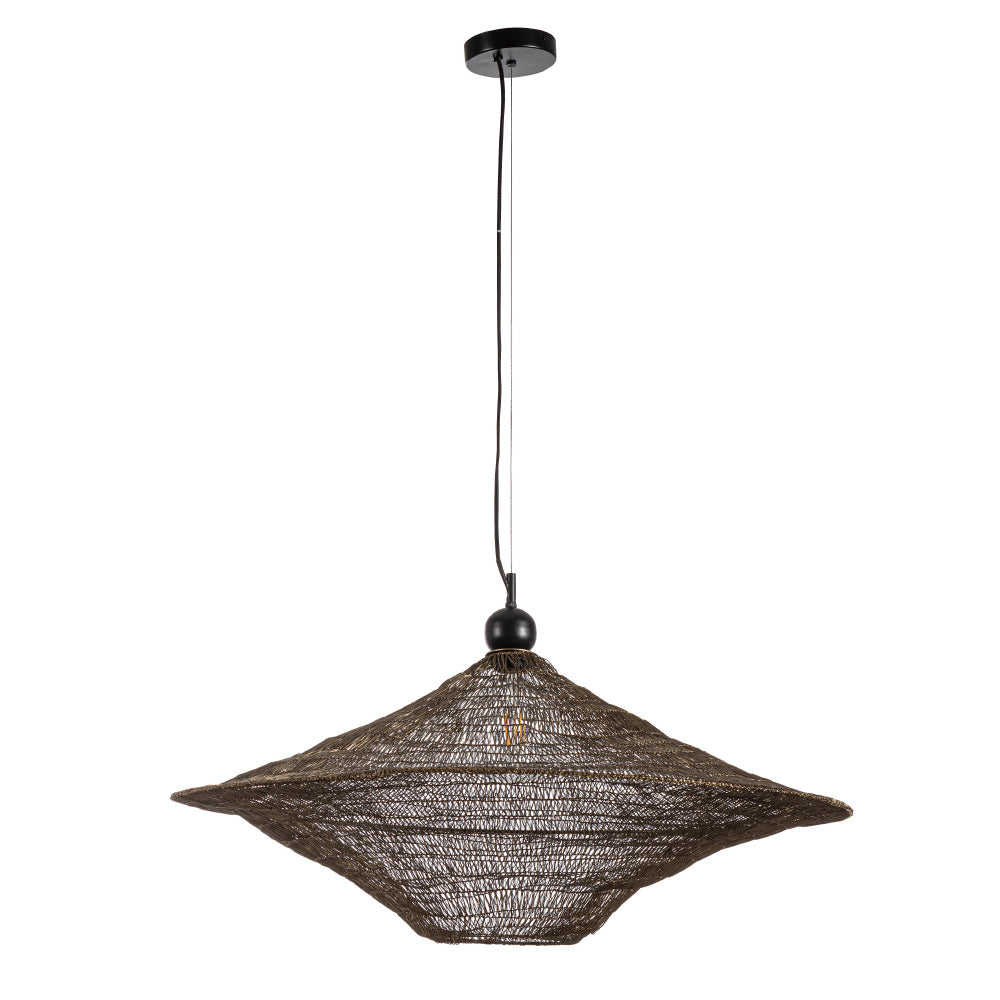 Kortárs stílusú, aranyszínű, dróthálóból készült, design függeszték lámpa