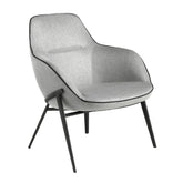 Angel Cerdá világosszürke szövet dizájn fotel fekete acél lábakkal