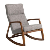 Angel Cerdá szürke kortárs design hintaszék diószínű fa vázzal