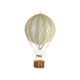 Vintage stílusú, függeszthető kialakítású, mentazöld-bézs színű dekorációs hőlégballon