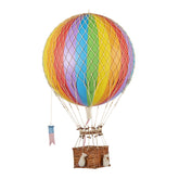 Vintage stílusú, függeszthető, szivárványszínű dekorációs hőlégballon