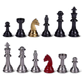 32 darabos, vintage stílusú, fémből készült, sakkfigura készlet