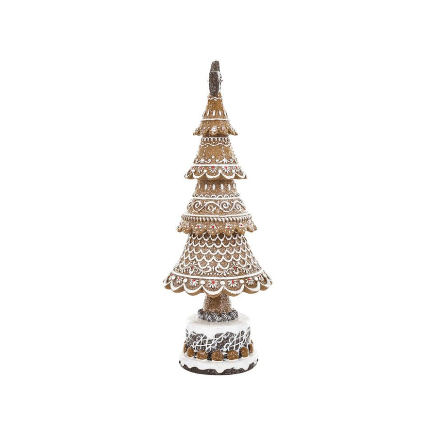 Mézeskalács fenyőkúp 42 cm – frontális nézet, műgyanta, Gingerbread kollekció
