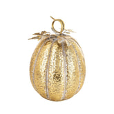 Arany színű, kalapált hatású, fémből készült dekor dísztök 24 cm átmérővel, a Pumpkin kollekcióból – teljes termékfotó