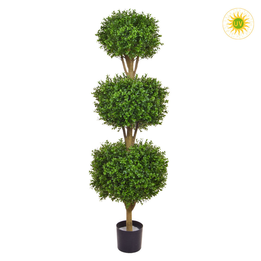 Élethű megjelenésű, UV-álló kialakítású, zöld színű buxus bokor műnövény