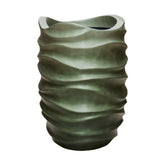 BAQ Gradient kompozit óriáskaspó Forest Green – hullámos formájú, kézzel festett, zöld beltéri design kaspó.