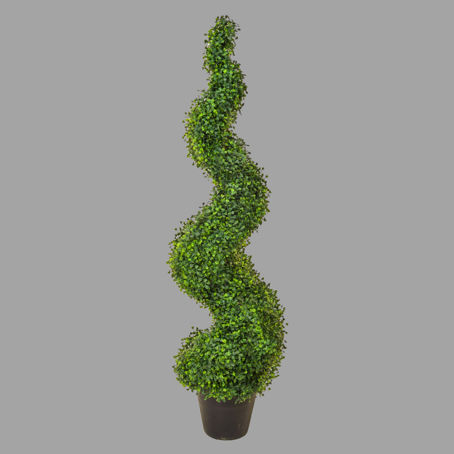 Élethű, UV-álló kialakítású, 120 cm magas, zöld színű buxus bokor műnövény