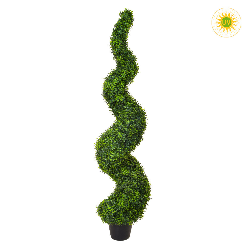 Élethű, UV-álló kialakítású, 150 cm magas, zöld színű buxus bokor műnövény