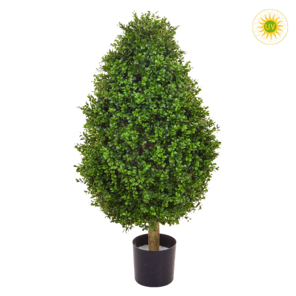 Élethű, UV-álló kialakítású, 60 cm magas, zöld színű buxus bokor műnövény