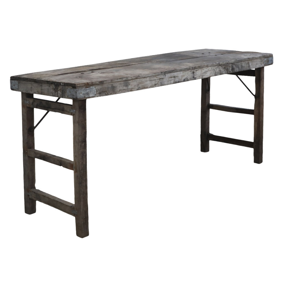 Rusztikus konzolasztal újrahasznosított fából natúr felülettel