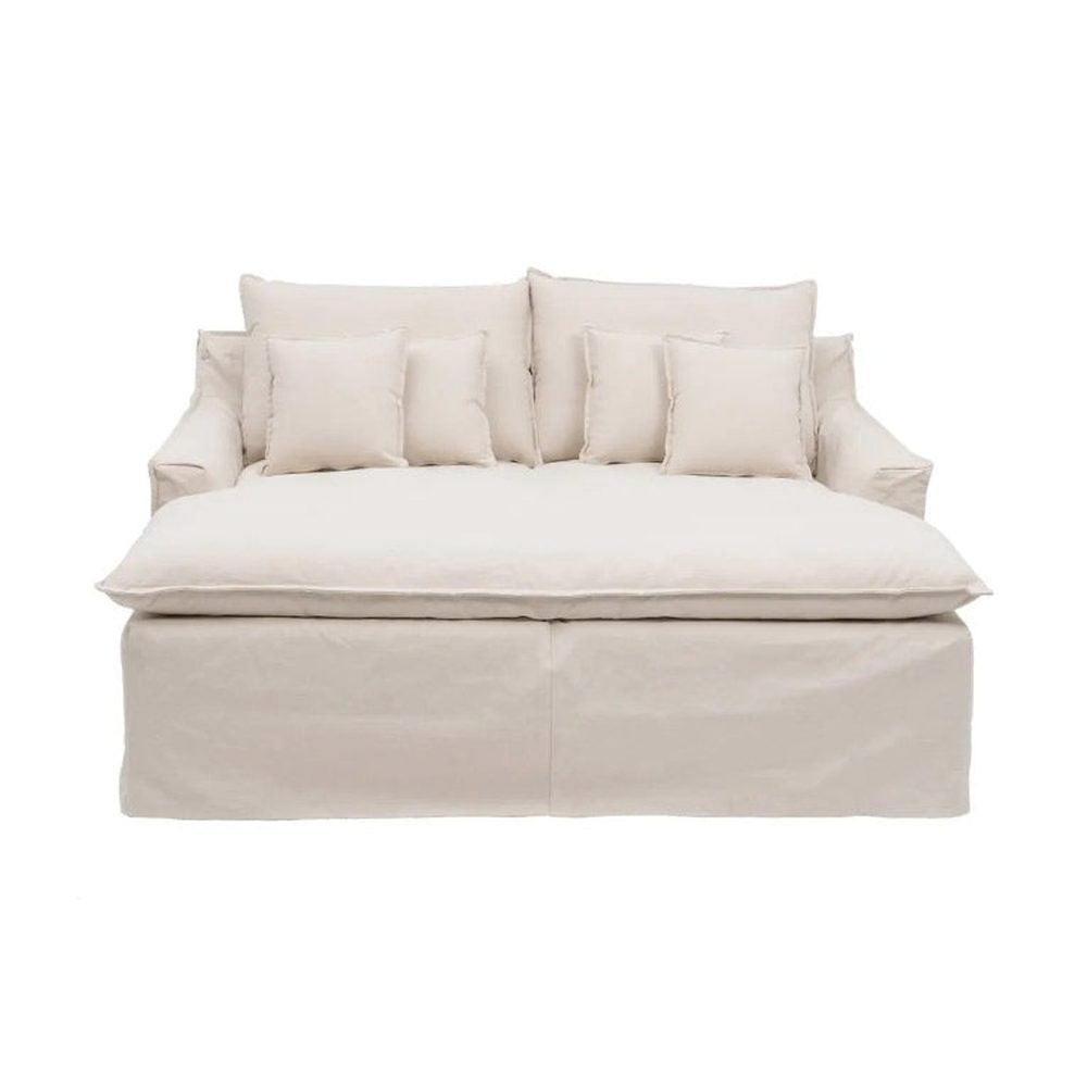 Óriás méretű, bézs színű, pamutvászon pihenőfotel.