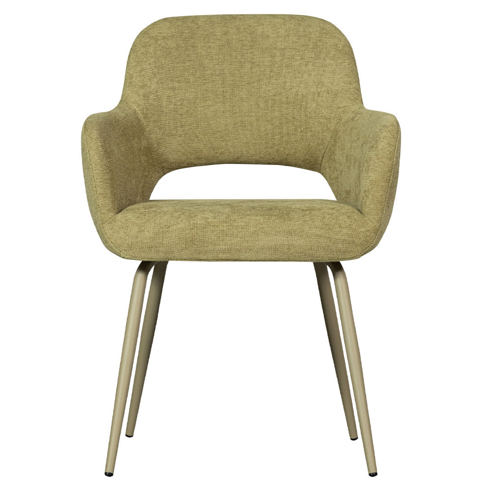 Kortárs stílusú, fémvázas étkezőszék, zsályazöld színű szövettel kárpitozva Kortárs stílusú, fémvázas étkezőszék, zsályazöld színű szövettel kárpitozva