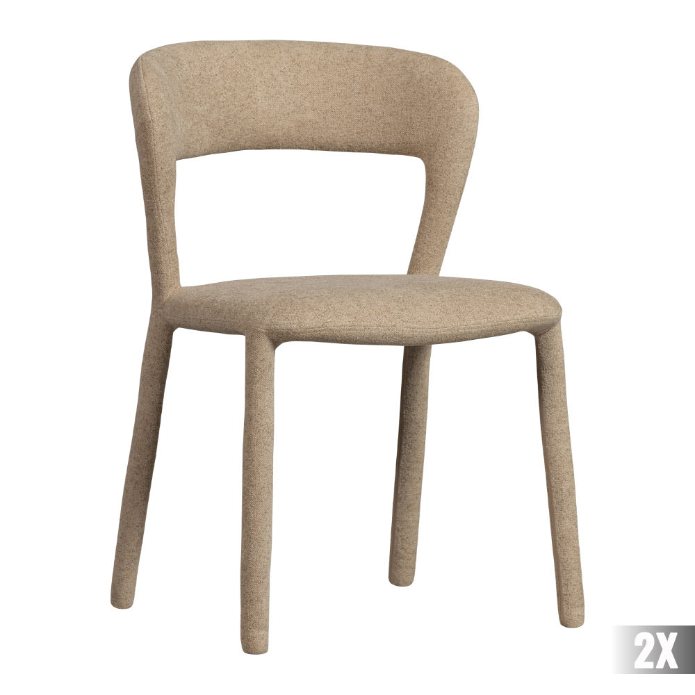 Kortárs stílusú, 76 cm magas, homokszínű buklé kárpitozású étkezőszék