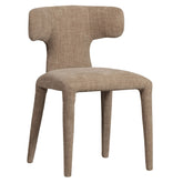 Kortárs stílusú, homokszínű szövettel kárpitozott, 78 cm magas étkezőszék