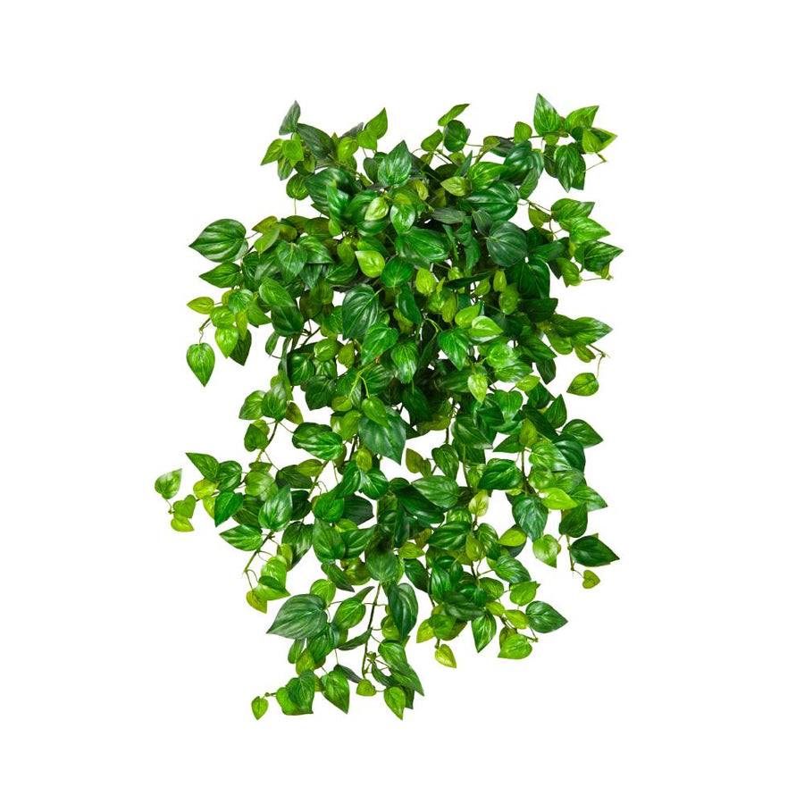 Élethű megjelenésű, 50 cm hosszú, zöld színű aprólevelű filodendron csüngő műnövény