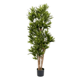 Élethű megjelenésű, mű sárkányfa, fekete színű műanyag cserépben