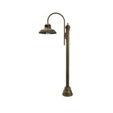 Moretti Luce Mill vintage stílusú 155 cm magas tömör réz kültéri kandeláber ívelt lámpakarral és harangszerű búrával