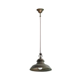 Moretti Luce Mill vintage stílusú tömör réz függeszték 32,5 cm-es harangszerű lámpabúrával és nyitott kialakítással