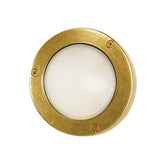 Cocci vintage réz falilámpa antikolt sárgaréz felülettel, kerek opál üvegbúrával és GX53-as foglalattal
