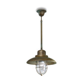 Loft stílusú, rézből készült függeszték lámpa fémrácsos üvegbúrával