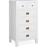 Modern-vidéki stílusú, tömör mindifából készült, kézműves fiókos komód