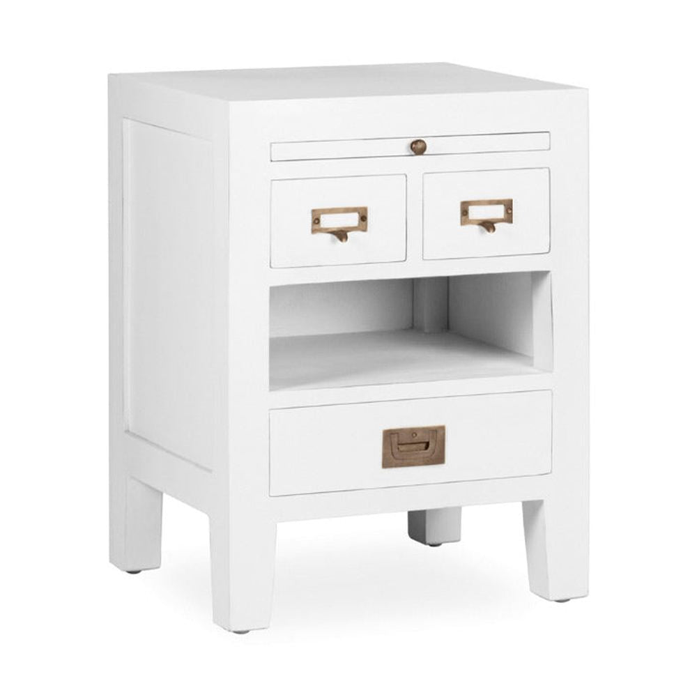 Tömör mindifából készült, modern-vidéki stílusú, kézműves éjjeliszekrény