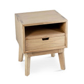 Natúr színű mindifa éjjeliszekrény 45x35x55 cm – perspektivikus nézet, Scandi kollekció