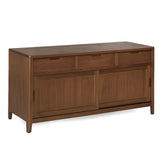 Mahagóni fa tálalószekrény, három fiókkal és tolóajtókkal, előlnézet, Oporto kollekció