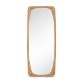 natúr színű, 190 cm magas, tömör teakfából készült, nagyméretű állótükör