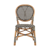 Vintage stílusú, természetes rattanból és műrattanból készült, natúr valamint fekete és fehér színű szék