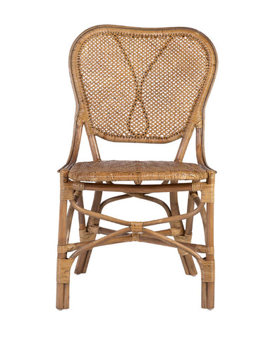 Vintage stílusú, természetes rattanból készült, natúr színű kézműves szék