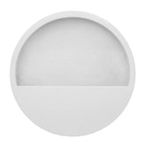 50 cm átmérőjű matt fehér fali kaspó fiberstone anyagból - frontális nézet.