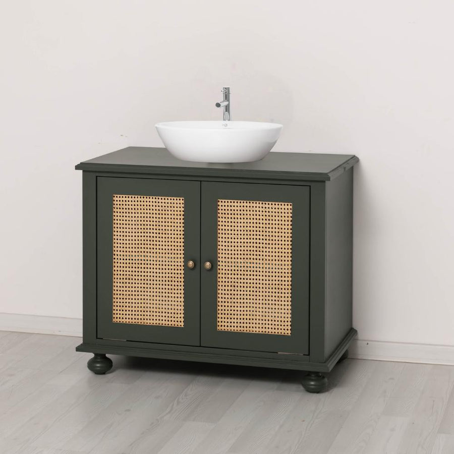 Maison Rattan mosdószekrény ráépíthető mosdókagylóval enteriőrben