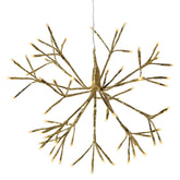 Aranyszínű, gömb formájú, függeszthető karácsonyi ág 64 db LED világítással