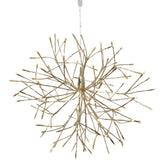 Aranyszínű, gömb formájú, függeszthető karácsonyi ág 120 db LED világítással