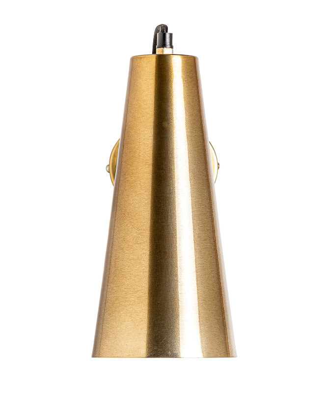 Kortárs stílusú, aranyszínű, 30 cm magas fém falilámpa fémből készült lámpabúrával