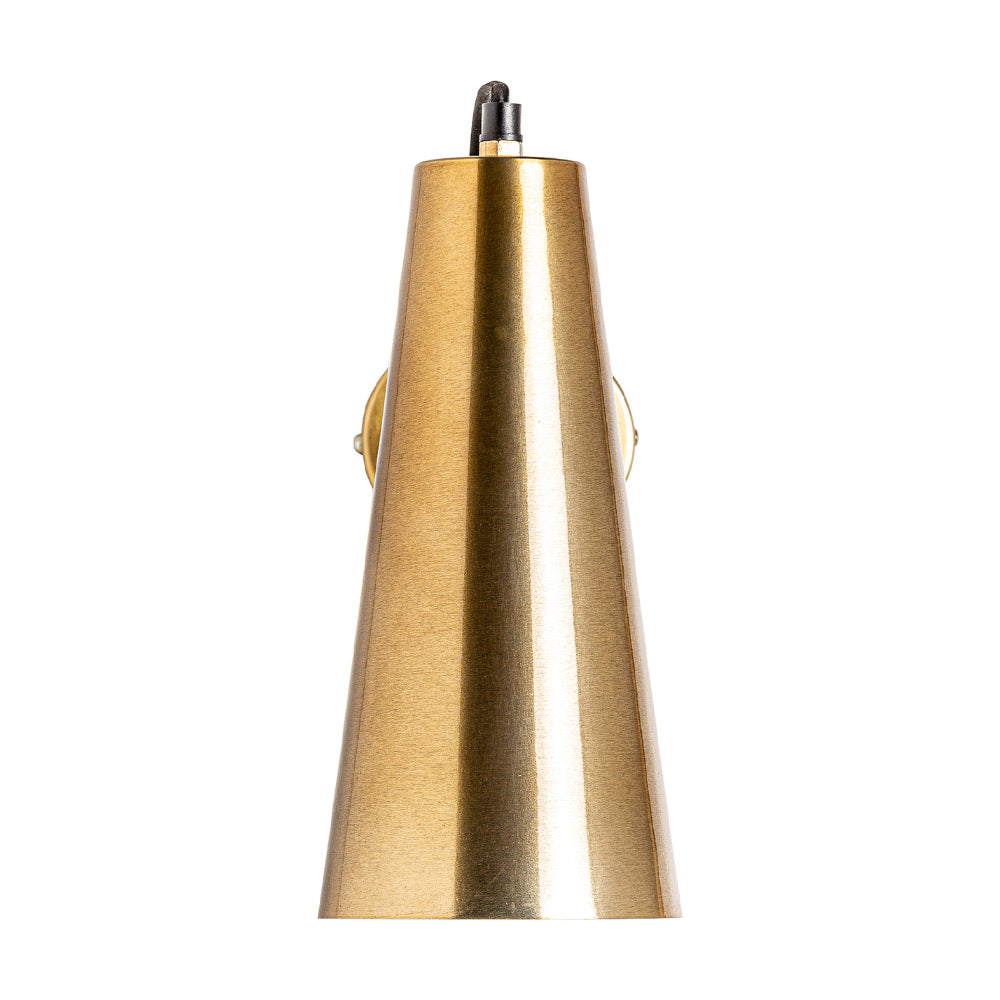 Kortárs stílusú, aranyszínű, 30 cm magas fém falilámpa fémből készült lámpabúrával