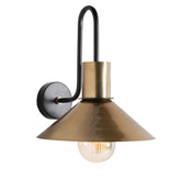 Kortárs stílusú, fekete és aranyszínű, 33 cm magas fém falilámpa