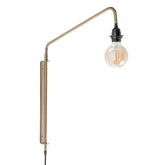 Kortárs stílusú, aranyszínű, 60 cm magas fém falilámpa