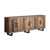 Kortárs stílusú, natúr színű, újrahasznosított fenyőfából készült tálaló.