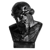 Klasszikus stílusú, műgyantából készült, 61 cm magas, fekete színű férfi büszt