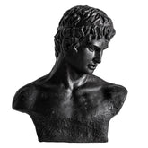Klasszikus stílusú, műgyantából készült, 58 cm magas, fekete színű férfi büszt